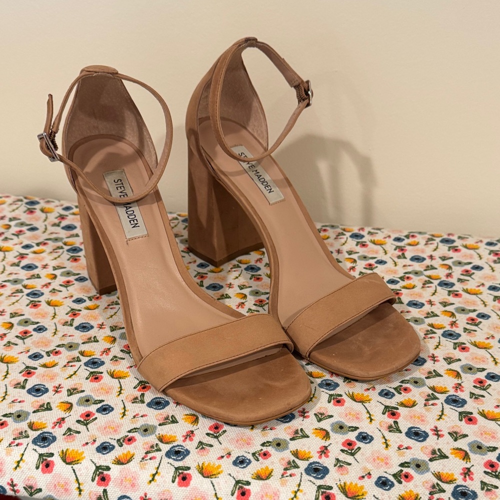 Steve Madden Camel Ankle Strap Heels